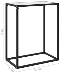 vidaXL Τραπέζι Κονσόλα Λευκό 60 x 35 x 75 εκ. από Ψημένο Γυαλί