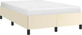 vidaXL Πλαίσιο Κρεβατιού χωρίς στρώμα Κρεμ 120x190 εκ.Συνθ. Δέρμα