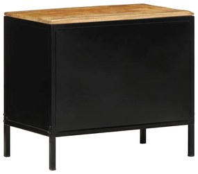 vidaXL Κομοδίνο Καφέ και μαύρο 50 x 30 x 45 εκ Μασίφ ξύλο μάνγκο