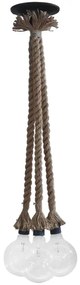 Κρεμαστό Φωτιστικό Οροφής Rope UT-3L TS σχοινί Heronia-31-0196-Καφέ 31-0196