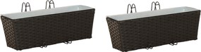 vidaXL Ραφήνα 2 pcs Μαύρο 50 x 17 x 17 εκ Μέταλλο