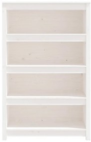 vidaXL Βιβλιοθήκη Λευκή 80x35x126 εκ. από Μασίφ Ξύλο Πεύκου