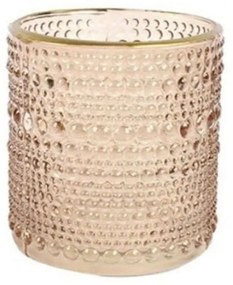 Κηροπήγιο Γυάλινο Rim 013.783454 7x8cm Gold Glass