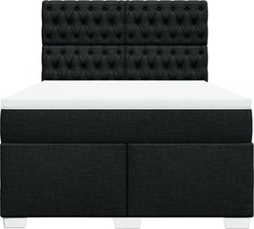vidaXL Κρεβάτι Boxspring με Στρώμα Μαύρο 140x190 εκ. Υφασμάτινο