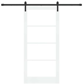 vidaXL Συρόμενη Πόρτα Χειροκίνητος Λευκό 93 x 202 cm Ξύλο και μέταλλο