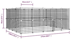 vidaXL Κλουβί Κατοικίδιων με 52 Πάνελ + Πόρτα Μαύρο 35 x 35εκ Ατσάλινο