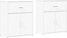 vidaXL Βοηθητικά Ντουλάπια 2 τεμ. Λευκά 60x31x70 εκ. Επεξεργ. Ξύλο