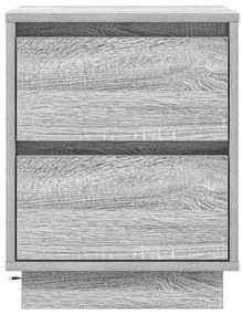 vidaXL Κομοδίνο με LED Φωτισμού Γκρι Σονομά 39x34,5x50 εκ.