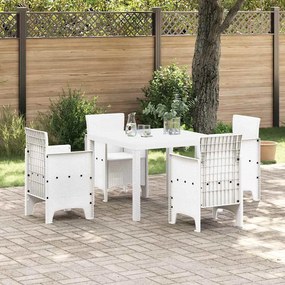 vidaXL Τραπέζι Κήπου Λευκό 100 x 100 x 73 εκ συνθετικό ρατάν