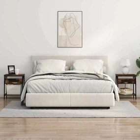 vidaXL Κομοδίνο 2 pcs Καπνιστό Δρύς 38 x 30 x 48 εκ.