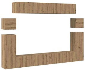vidaXL Σετ επίπλου τηλεόρασης 8 pcs artisan δρυς Μέγεθος: Μεσαίο