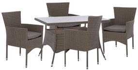 ΣΕΤ ΤΡΑΠΕΖΑΡΙΑΣ 5ΤΜΧ ΤΡΑΠ. 120Χ70 & ΠΟΛΥΘΡΟΝΕΣ WICKER RATTAN ΜΠΕΖ ΚΑΦΕ HM11711.32