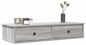 Ράφι τοίχου με συρτάρια Γκρι Sonoma Ξύλινη κατασκευή