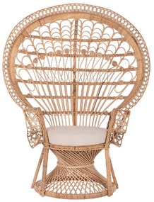 ΠΟΛΥΘΡΟΝΑ ROYAL PEACOCK HM9342 RATTAN ΣΕ ΦΥΣΙΚΟ-ΜΑΞΙΛΑΡΙ ΜΠΕΖ 114x72x150Yεκ.