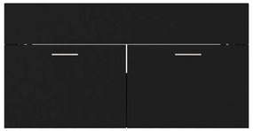 Ντουλάπι Νιπτήρα Μαύρο 90 x 38,5 x 46 εκ. από Μοριοσανίδα - Μαύρο