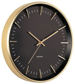 Ρολόι Τοίχου Raised Batons KA5911GD Φ35x4,5cm Black-Gold Karlsson Metal