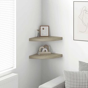 vidaXL Ράφια Τοίχου 2 τεμ. Χρώμα Δρυός 35x35x3,8 εκ. από MDF