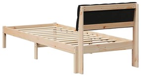 vidaXL Σκελετός Κρεβατιού Καφέ και μαύρο 80 x 200 cm Μασίφ ξύλο πεύκου