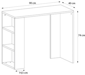 Γραφείο εργασίας Netenia Megapap από μελαμίνη χρώμα sapphire oak 90x40x74εκ.