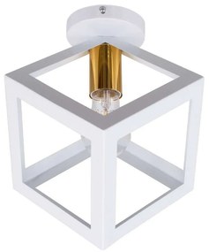 Φωτιστικό Οροφής - Πλαφονιέρα Cube 00800 1xE27 Με Πλέγμα Φ25xY25cm White GloboStar