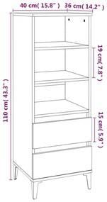 Ντουλάπι Καπνιστή Δρυς 40x36x110 εκ. από Επεξεργασμένο Ξύλο - Καφέ