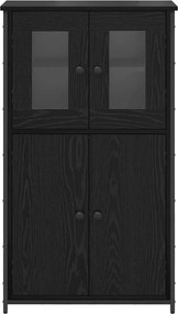 vidaXL Highboard Μαύρη Οξυά 62 x 32 x 106,5 εκ Επεξεργασμένο ξύλο