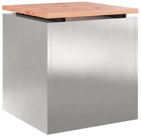 vidaXL Παγκάκι κήπου Ασημί 40 x 40 x 43 cm Ανοξείδωτο ατσάλι