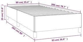 Σκελετός Κρεβατιού Χωρίς Στρώμα Μαύρο 90x200 εκ. Υφασμάτινο - Μαύρο