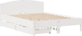 vidaXL Σκελετός Κρεβ. Χωρίς Στρώμα Λευκό 160x200 εκ Μασίφ Πεύκο