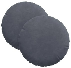 vidaXL Μαξιλάρια καθισμάτων 2 pcs Σκούρο Γκρι Ø 40 x 13 εκ. Βελούδο