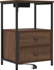 vidaXL Κομοδίνο Καφέ δρυς 40 x 31 x 60 εκ. Επεξεργασμένο ξύλο