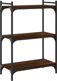vidaXL Βιβλιοθήκη 3 Επιπέδων Καφέ Δρυς 60 x 30 x 86 εκ. Επεξεργ. Ξύλο