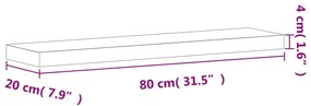 ΡΑΦΙ ΤΟΙΧΟΥ 80X20X4 ΕΚ. ΑΠΟ ΜΑΣΙΦ ΞΥΛΟ ΟΞΙΑΣ 356019