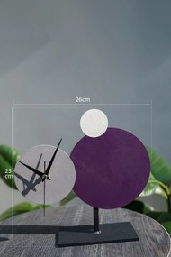Διακοσμητικό Ρολόι Μοβ - Γκρι - Εκρού DABAR 26x0,6x25