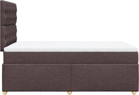 vidaXL Κρεβάτι Boxspring με Στρώμα Σκούρο Καφέ 120x200 εκ. Υφασμάτινο