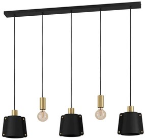 Φωτιστικό Οροφής Majagua 390115 121,5x16x150cm 5xE27 40W Black-Brass Eglo Μέταλλο