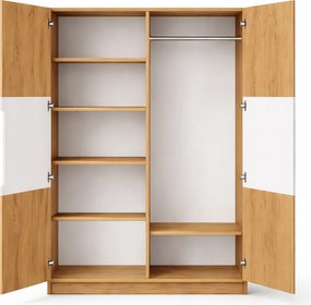 Δίφυλλη Ντουλάπα Ρούχων VENTO Ρουστίκ/Λευκό 90x50x195