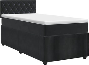 vidaXL Κρεβάτι box spring με στρώμα Μαύρο 80 x 200 cm Βελούδο