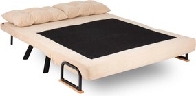 Διθέσιος Καναπές Κρεβάτι Κρέμ SANDO 78x133x78