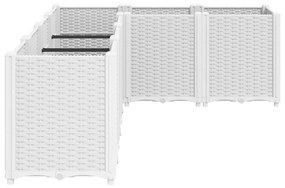 vidaXL Ζαρντινιέρα Κήπου Λευκή 160x120x53 εκ. Πολυπροπυλένιο