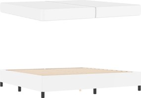 vidaXL Σκελετός Κρεβατιού με στρώμα Λευκό 200 x 200 cm ύφασμα