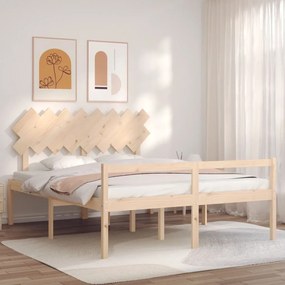 Κρεβάτι Ηλικιωμένου με Κεφαλάρι 160 x 200 εκ. από Μασίφ Ξύλο