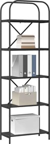 vidaXL Ράφι Βιβλίων Μαύρη Οξυά 60 x 30 x 183 εκ Επεξεργασμένο ξύλο