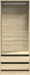 vidaXL Ντουλάπα Χρώμα Sonoma Δρυς 80x50x200 εκ. από Επεξ. Ξύλο