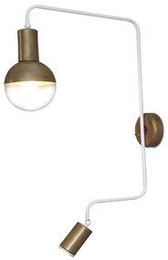 Φωτιστικό Τοίχου - Απλίκα HL-3555-2S 77-3971 Callie Old Bronze &amp; White Homelighting Μέταλλο