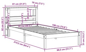 ΣΚΕΛΕΤΟΣ ΚΡΕΒ. ΧΩΡΙΣ ΣΤΡΩΜΑ ΛΕΥΚΟ 75X190 ΕΚ ΜΑΣΙΦ ΠΕΥΚΟ 3305707