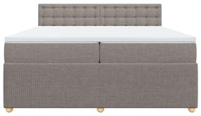 vidaXL Κρεβάτι Boxspring με Στρώμα Taupe 200x200 εκ. Υφασμάτινο