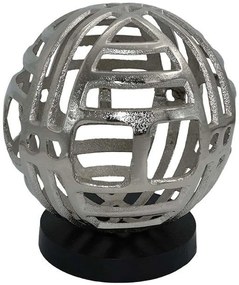 Διακοσμητικό Επιτραπέζιο Ball 934-124-015 19x19x21cm Nickel-Black Ξύλο,Αλουμίνιο