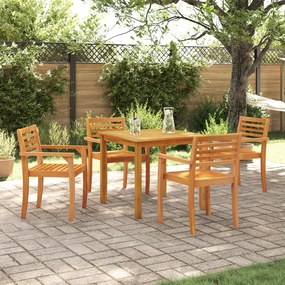 vidaXL Σετ Δείπνου Κήπου 5 pcs Φυσικό ξύλο 85 x 85 x 75 cm