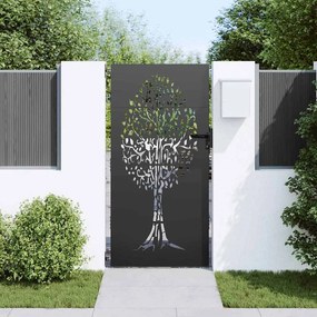 vidaXL Πύλη Κήπου Μαύρο 85 x 200 cm Ατσάλι με Επικάλυψη Πούδρας